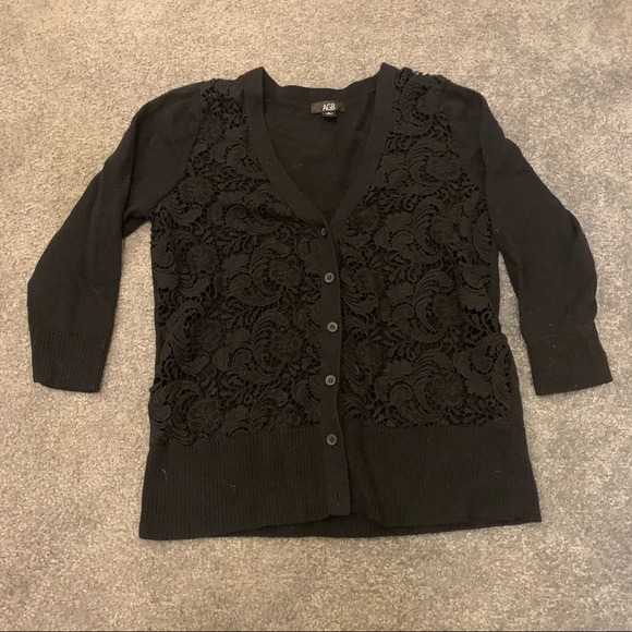 AGB Sweaters - NWOT AGB lace cardigan size L